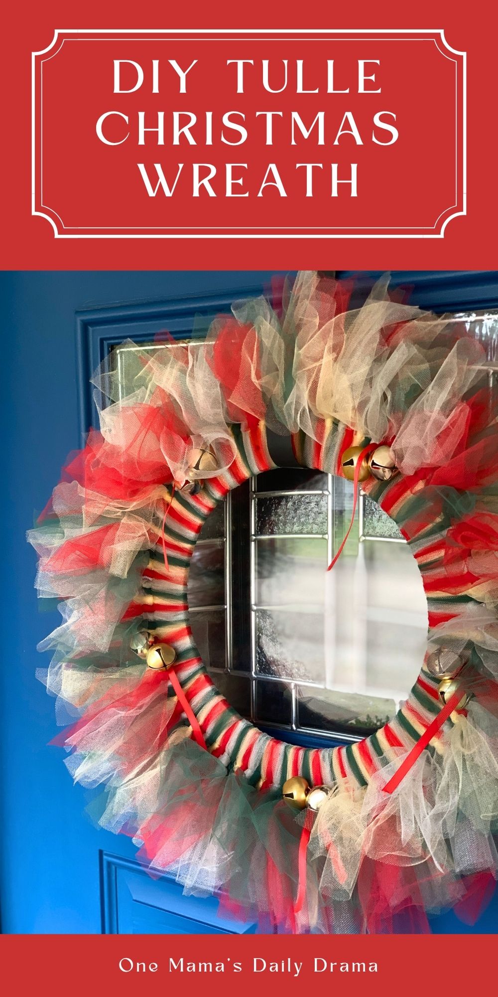 DIY tulle Christmas wreath.