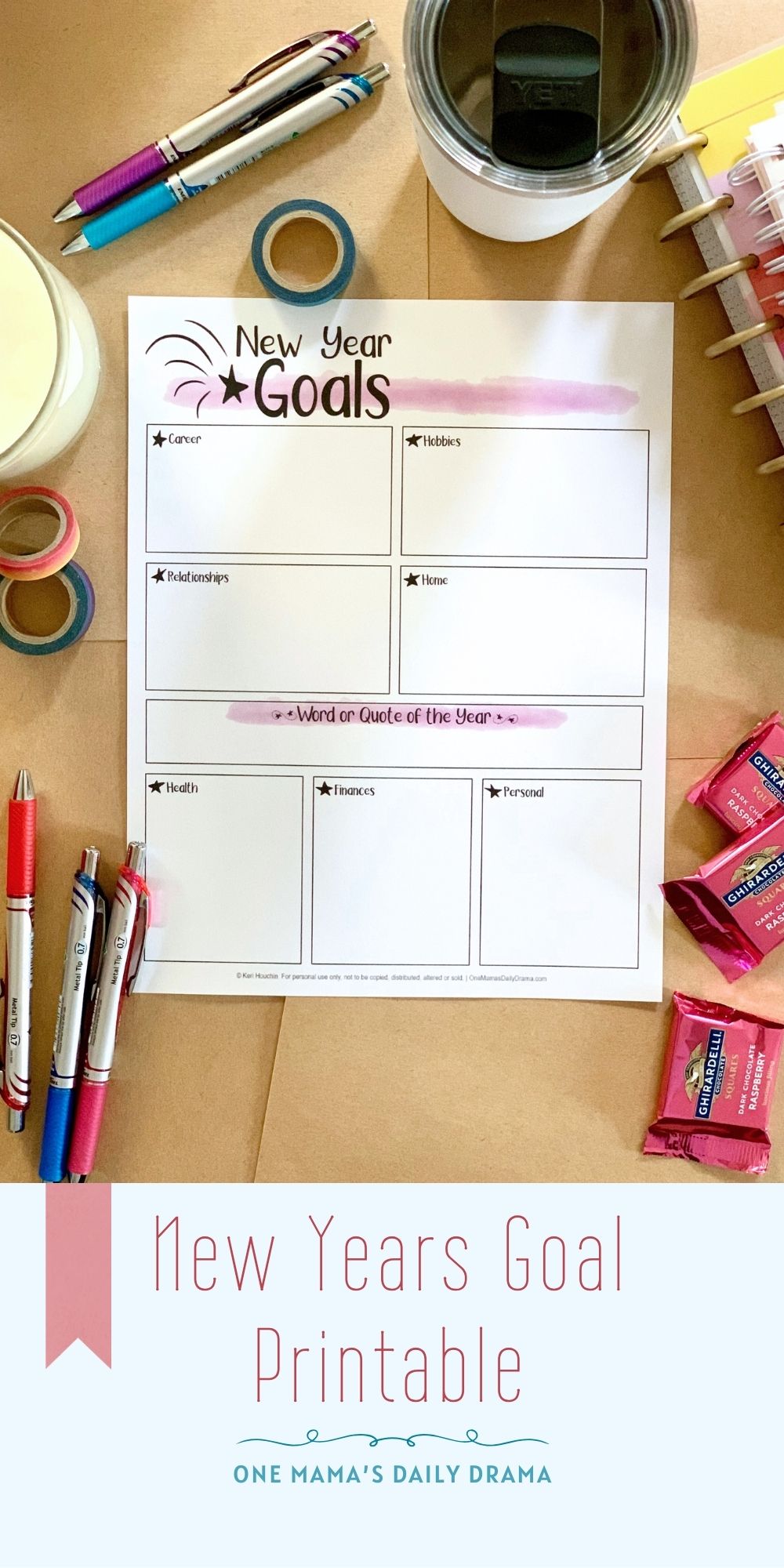 New Years Goal Printable.