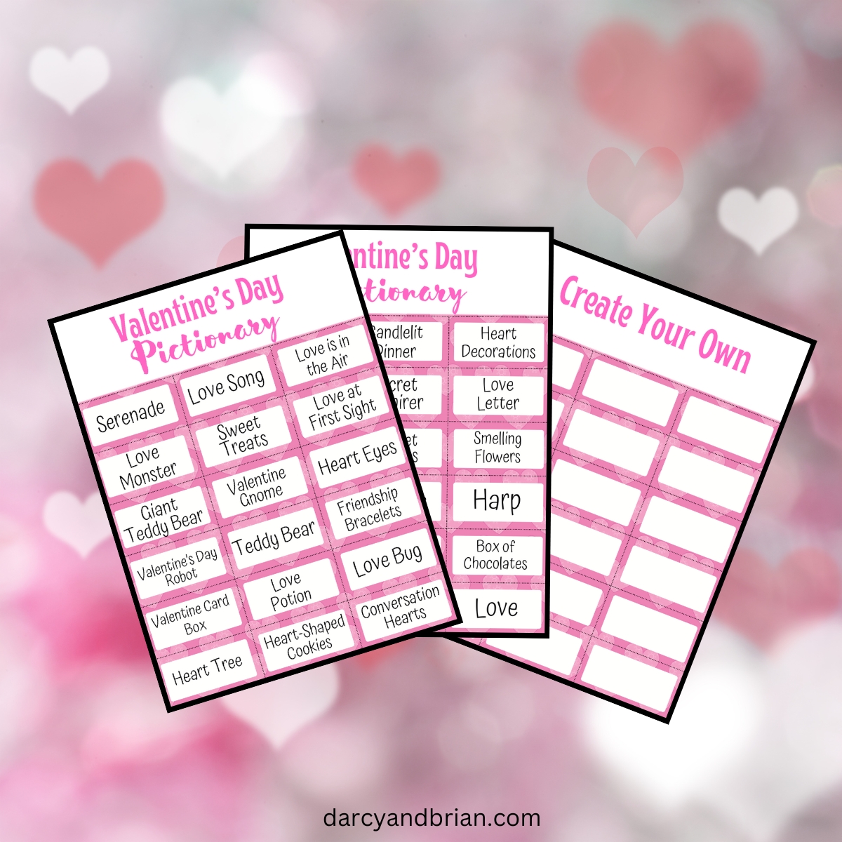 Image for Printable Valentine’s Day Pictionary Word List
