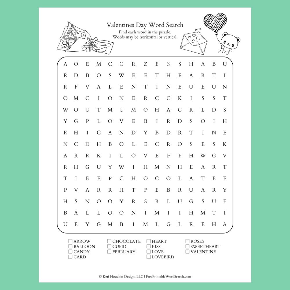 Image for Valentine’s Day Word Search
