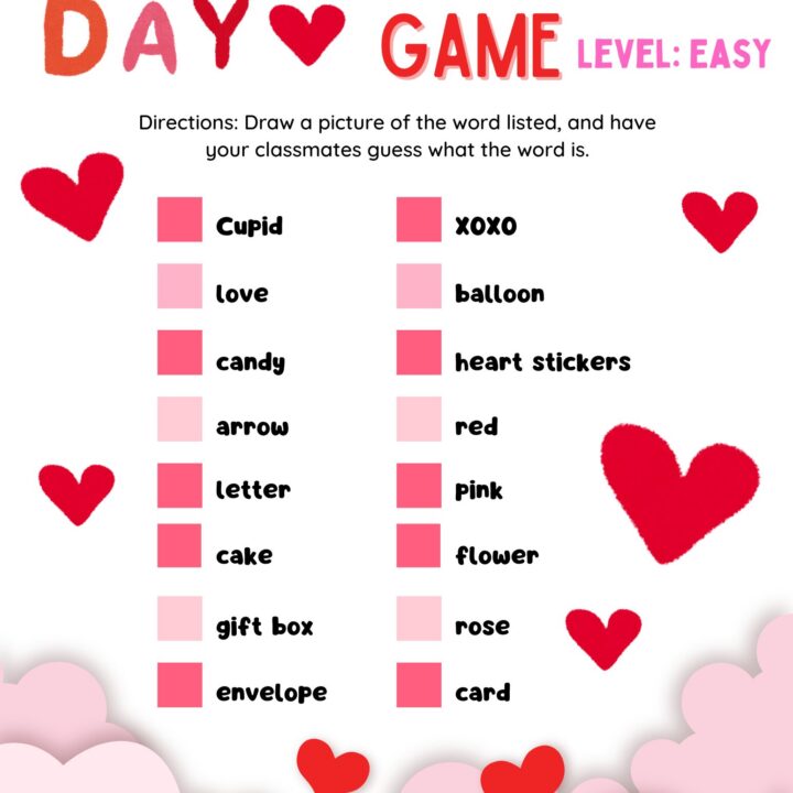 Valentine's Day Pictionary.