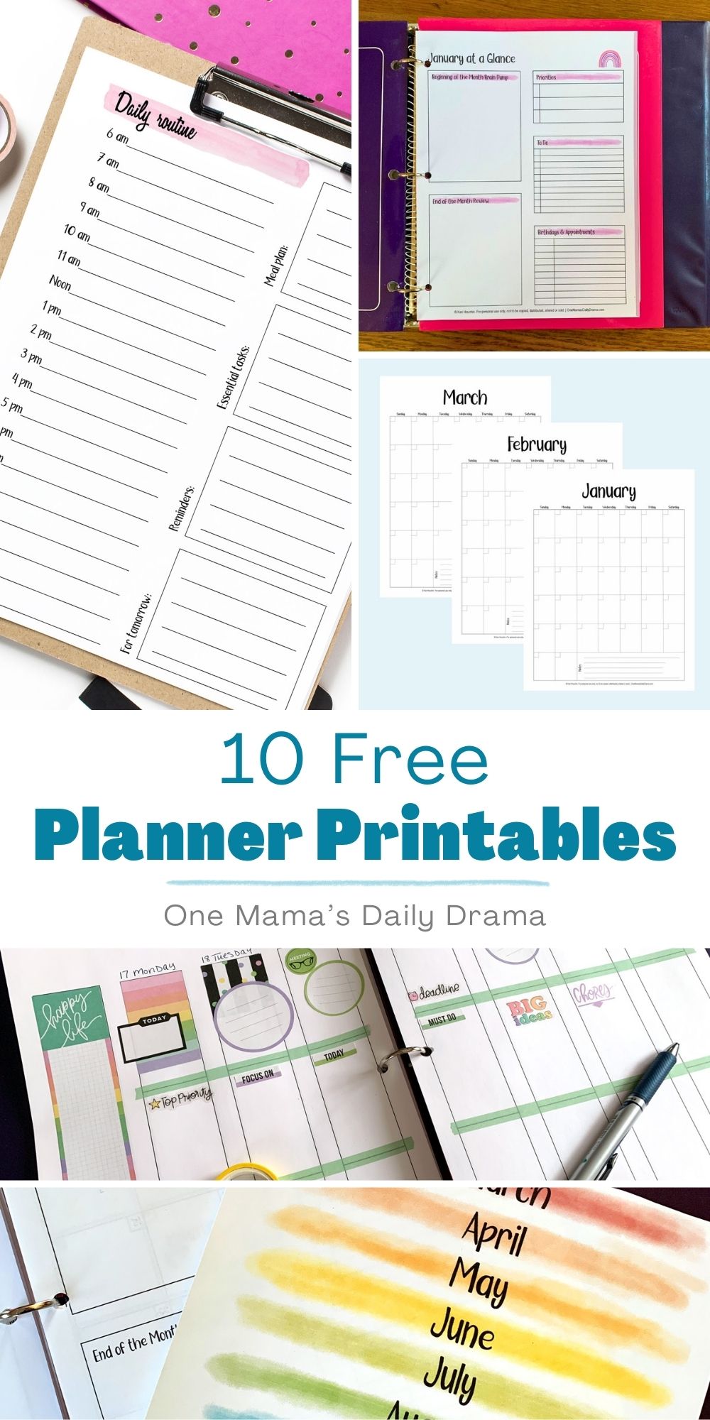 10 free planner printables.
