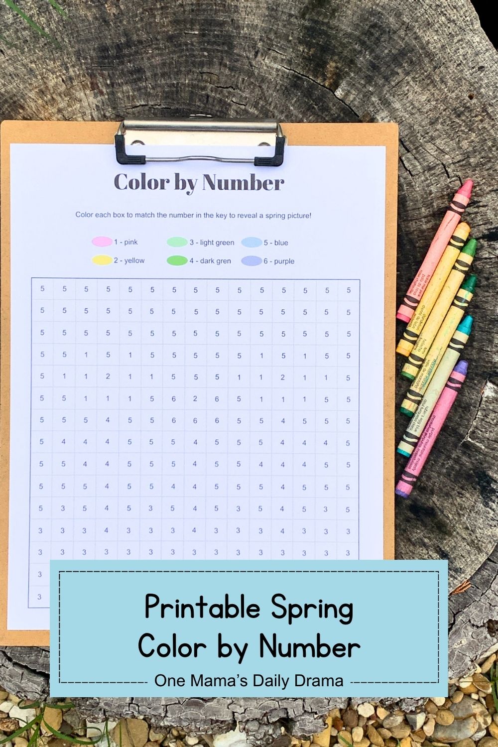 Printable spring color by number.