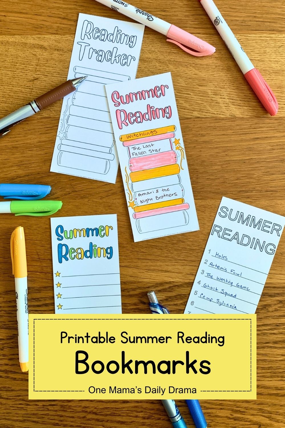 Printable summer reading bookmarks.