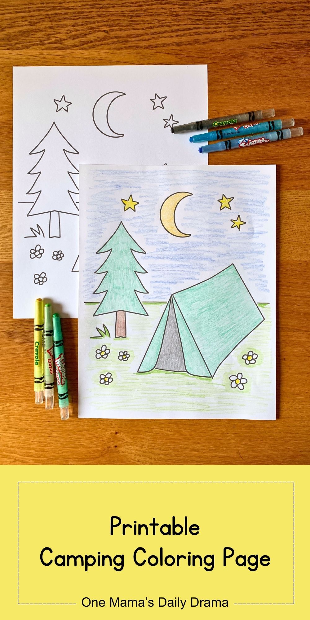 Printable camping coloring page.