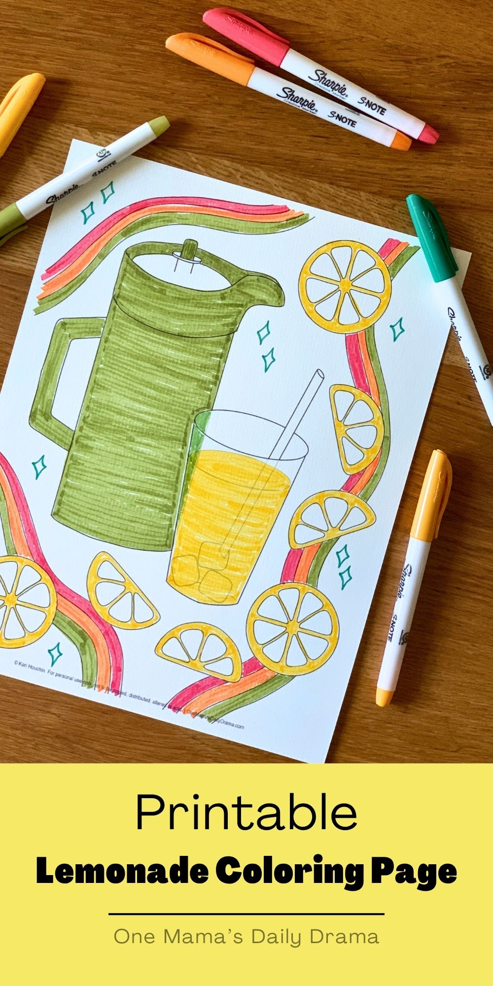 Printable lemonade coloring page.
