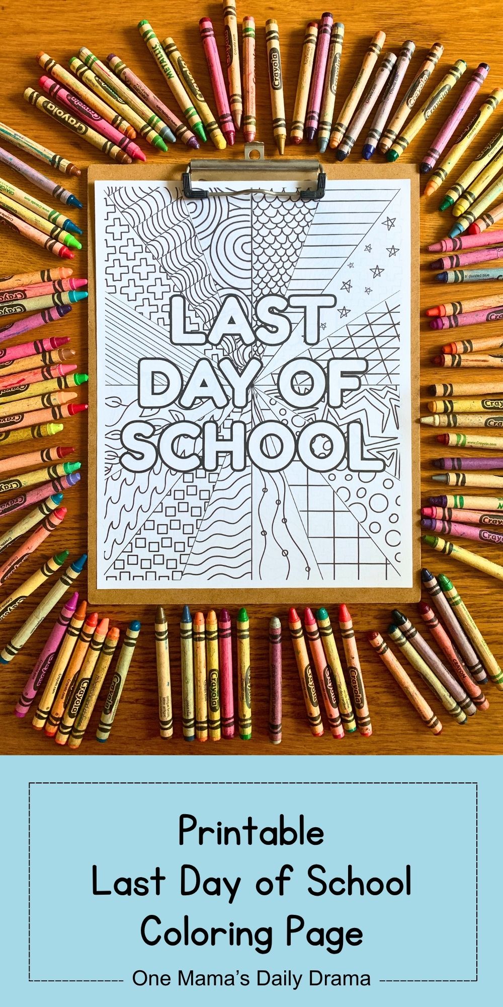 Printable last day of school coloring page.