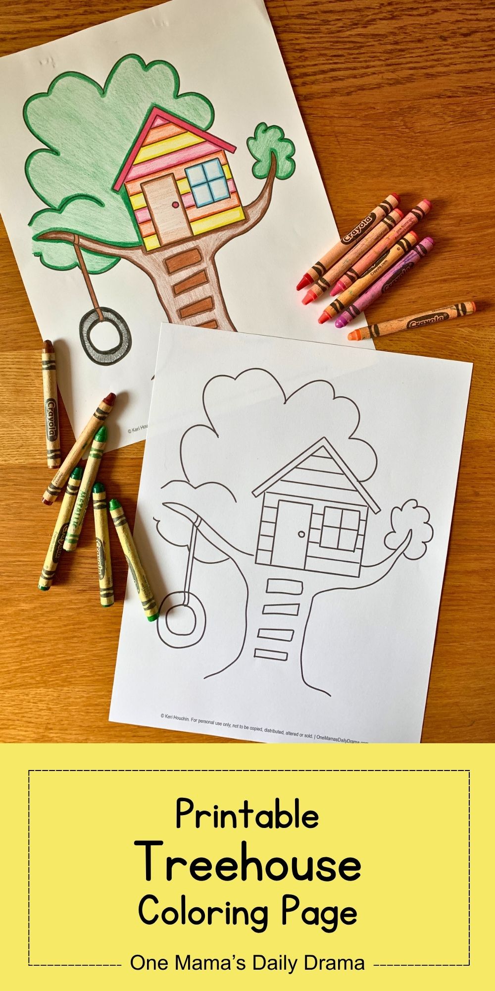 Printable treehouse coloring page.