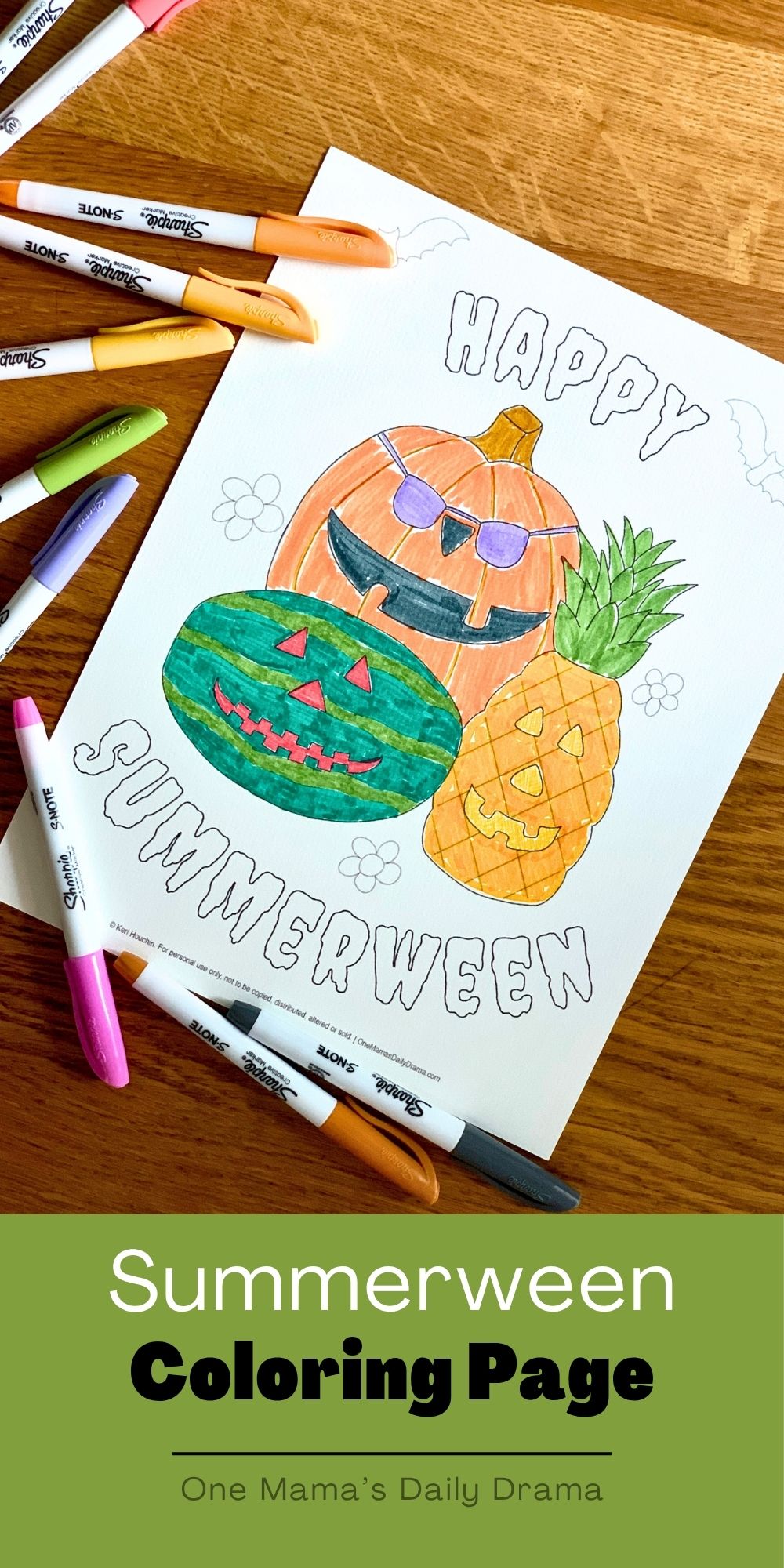 Summerween coloring page.