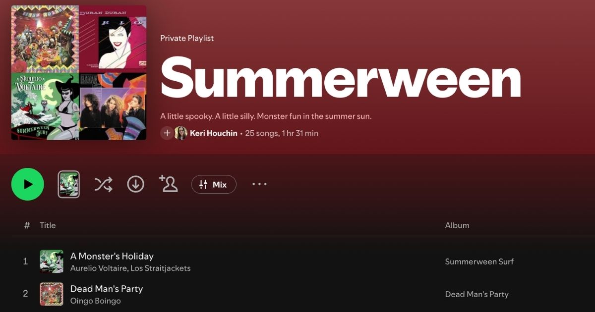 Summerween playlist on Spotify.