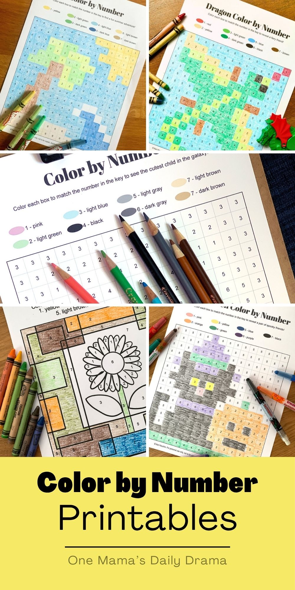Color by number printables.