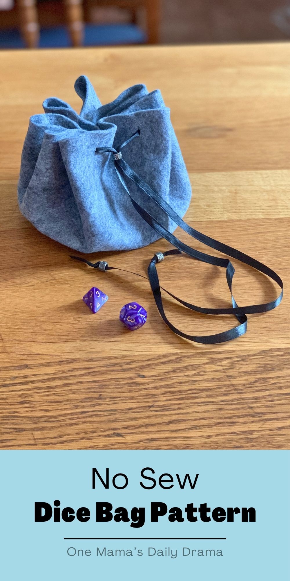 No sew dice bag pattern.