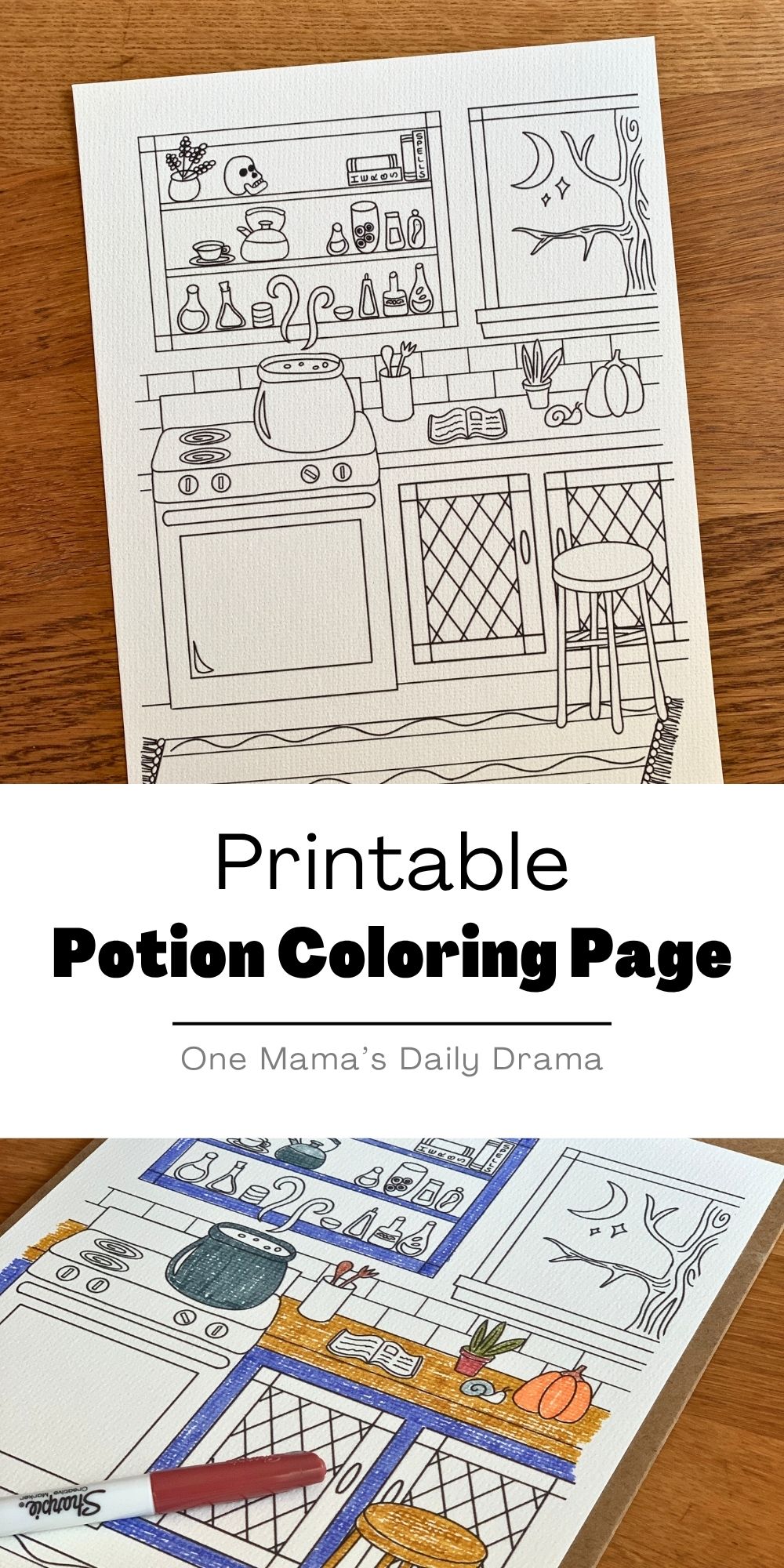 Printable potion coloring page.
