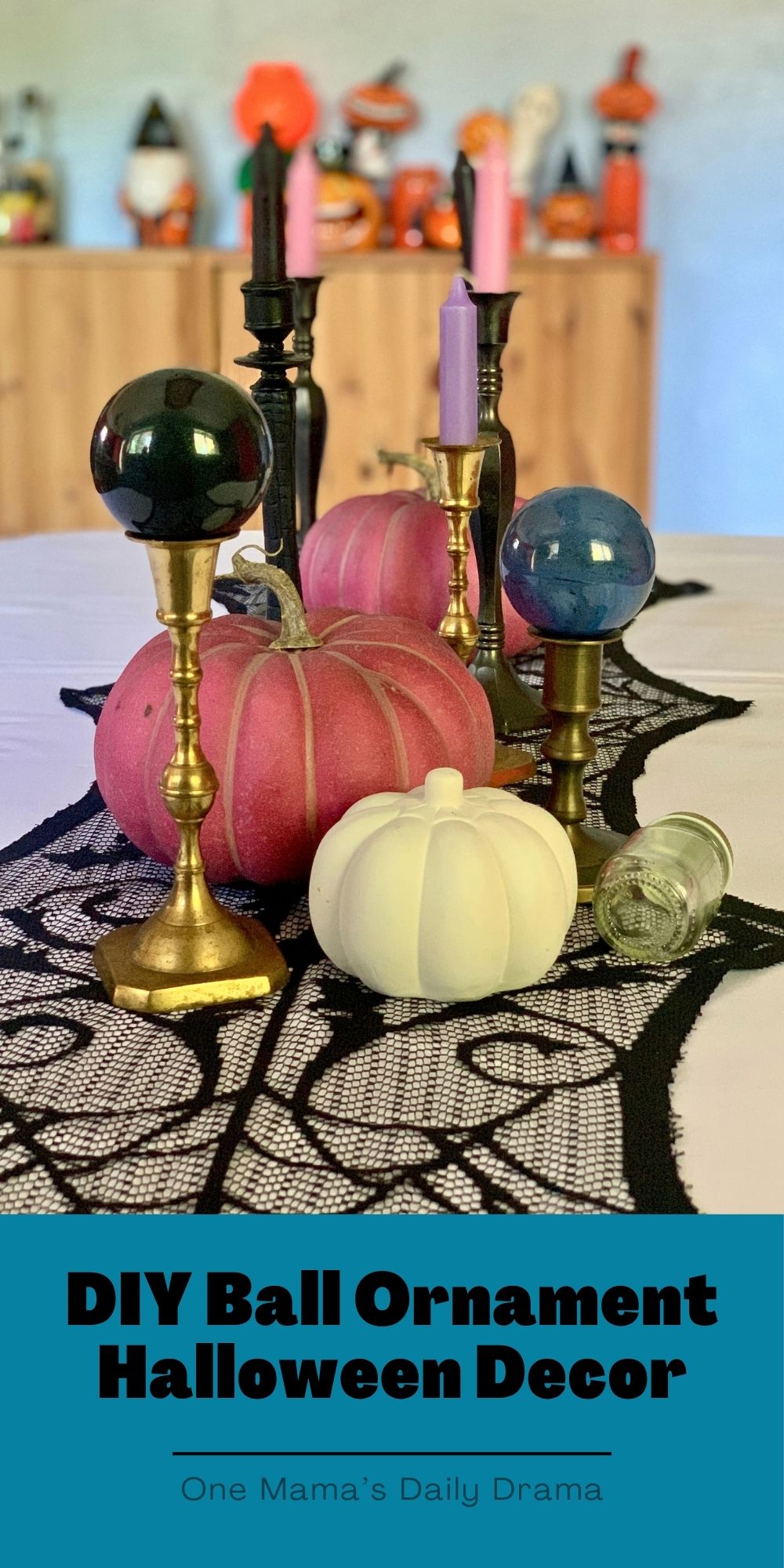 DIY ball ornament Halloween decor.