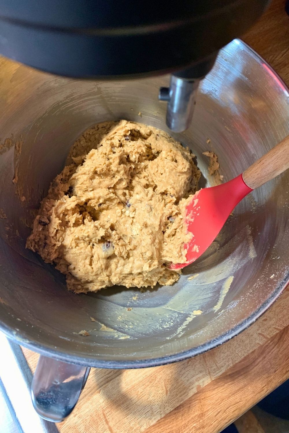 Oatmeal craisin cookie dough batter.